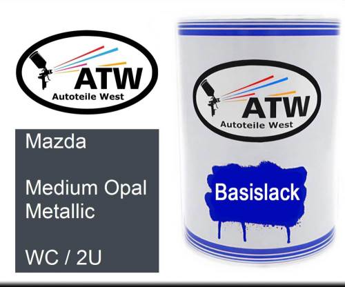 Mazda, Medium Opal Metallic, WC / 2U: 500ml Lackdose, von ATW Autoteile West.